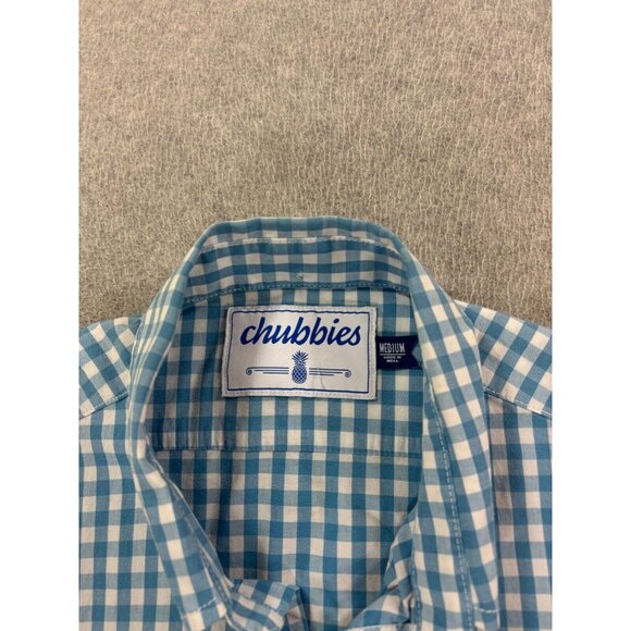 Chubbies Plaid Long Sleeve Button Down Shirt (Men's Medium) Blue - Picture 3 of 13